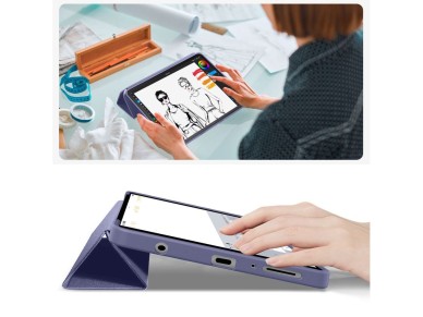 Capa TechProtect SmartCase para Samsung Galaxy Tab A9 / A11 8.7 X110 / X115 / X133 / X135 - azul mar