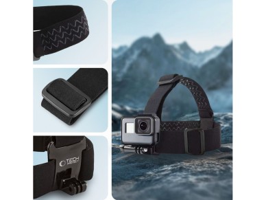 Suporte de cabe�a Tech-Protect GA100 para GoPro / DJI - Preto