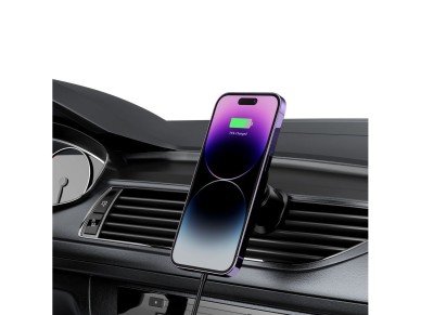 Tech-Protect MM15W-V1 Car Phone Holder with MagSafe 15W Inductive Charger for Air Vent - Black