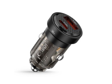 Cargador de coche Tech-Protect CC30W USB-C PD 30W / USB-A QC 3.0 - Negro