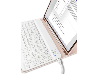 Capa Tech-Protect SC Pen + Teclado com Teclado para iPad 10.9" 2022 - Rosa