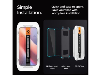 Protector de pantalla de vidrio templado Spigen Glas.tR EZ Fit Privacy para iPhone 16 Pro / 17 / 17 