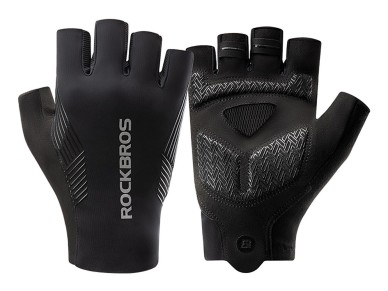 Guantes de ciclismo Rockbros primavera/verano/otoño, dedos cortos, talla: XL - negro Guantes de ciclismo Rockbros primavera/verano/otoño, dedos cortos, talla: XL - negro