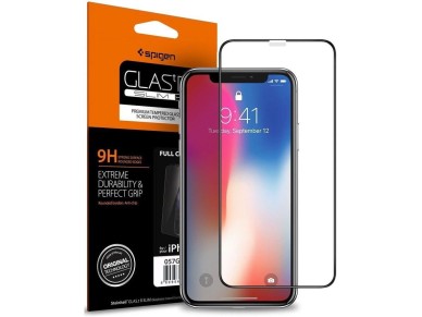 Spigen Glass FC Tempered Glass with Black Frame for iPhone X / XS / 11 Pro Spigen Glass FC Tempered Glass with Black Frame for iPhone X / XS / 11 Pro