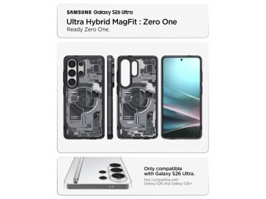 Spigen Ultra Hybrid Mag MagSafe Case for Samsung Galaxy S26 Ultra Zero One - Clear Black Spigen Ultra Hybrid Mag MagSafe Case for Samsung Galaxy S26 Ultra Zero One - Clear Black