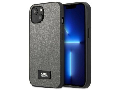 Karl Lagerfeld KLHCP13SSFMP2DG iPhone 13 mini 5,4 "hardcase silver / silver Saffiano Plaque Karl Lagerfeld KLHCP13SSFMP2DG iPhone 13 mini 5,4 "hardcase silver / silver Saffiano Plaque