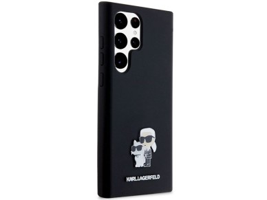 Karl Lagerfeld Silicone Karl&Choupette Metal Pin case for Samsung Galaxy S24 Ultra - black Karl Lagerfeld Silicone Karl&Choupette Metal Pin case for Samsung Galaxy S24 Ultra - black