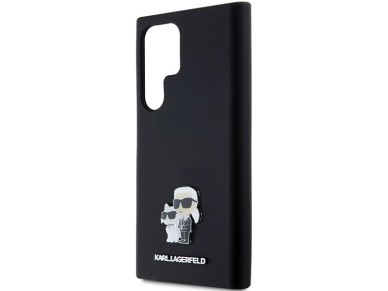 Karl Lagerfeld Silicone Karl&Choupette Metal Pin case for Samsung Galaxy S24 Ultra - black Karl Lagerfeld Silicone Karl&Choupette Metal Pin case for Samsung Galaxy S24 Ultra - black