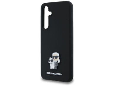 Karl Lagerfeld Silicone Karl&Choupette Metal Pin case for Samsung Galaxy A35 - black