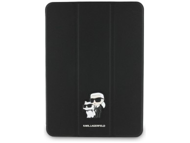 Funda tipo libro Karl Lagerfeld Saffiano Magnetic Karl & Choupette para iPad Air de 11" (2024) - Neg