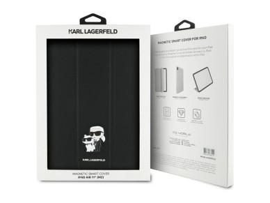 Funda tipo libro Karl Lagerfeld Saffiano Magnetic Karl & Choupette para iPad Air de 11" (2024) - Neg
