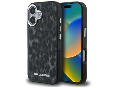Karl Lagerfeld IML Leopard Pattern MagSafe Case for iPhone 16 - Black Karl Lagerfeld IML Leopard Pattern MagSafe Case for iPhone 16 - Black