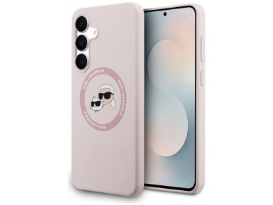 Karl Lagerfeld Silicone Karl & Choupette Heads MagSafe Case for Samsung Galaxy S25 FE - Pink Karl Lagerfeld Silicone Karl & Choupette Heads MagSafe Case for Samsung Galaxy S25 FE - Pink