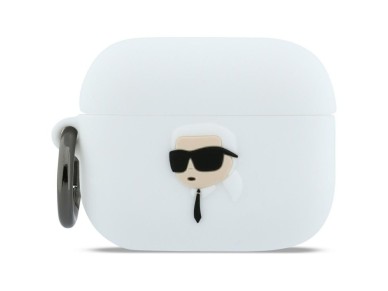 Karl Lagerfeld Silicone Karl Head 3D Case for AirPods Pro 3 - White Karl Lagerfeld Silicone Karl Head 3D Case for AirPods Pro 3 - White