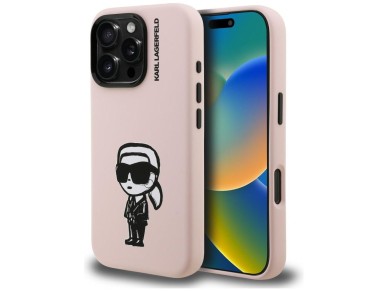 Karl Lagerfeld Silicone Karl Sketch MagSafe Case for iPhone 16 Pro Max - Pink Karl Lagerfeld Silicone Karl Sketch MagSafe Case for iPhone 16 Pro Max - Pink