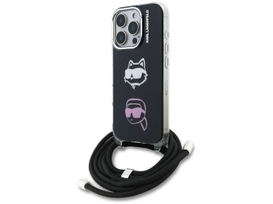 Karl Lagerfeld IML Crossbody Karl&Choupette Head Case for iPhone 16 Pro - Black Karl Lagerfeld IML Crossbody Karl&Choupette Head Case for iPhone 16 Pro - Black