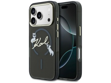Karl Lagerfeld IML Choupettes Karl Script Logo MagSafe Case for iPhone 17 Pro - Black Karl Lagerfeld IML Choupettes Karl Script Logo MagSafe Case for iPhone 17 Pro - Black