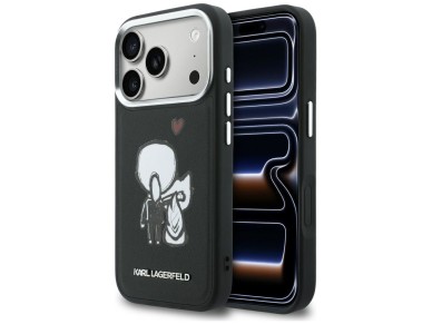 Karl Lagerfeld Karl & Choupette Back Logo MagSafe Case for iPhone 17 Pro - Black Karl Lagerfeld Karl & Choupette Back Logo MagSafe Case for iPhone 17 Pro - Black