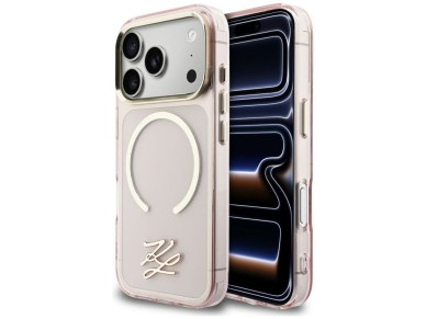 Karl Lagerfeld IML KL Script Logo MagSafe Case for iPhone 17 Pro - Pink Karl Lagerfeld IML KL Script Logo MagSafe Case for iPhone 17 Pro - Pink