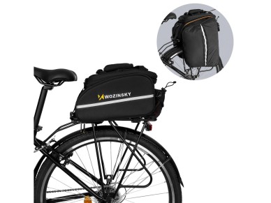 Bolsa grande para portabicicletas Wozinsky de 35 l + funda impermeable negra (WBB19BK)