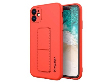Funda Wozinsky Kickstand de silicona con soporte para Samsung Galaxy A22 4G roja