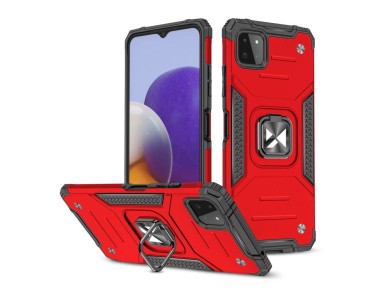Wozinsky Ring Armor Case Kickstand Tough Rugged Cover for Samsung Galaxy A22 4G red Wozinsky Ring Armor Case Kickstand Tough Rugged Cover for Samsung Galaxy A22 4G red