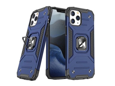 Capa Wozinsky Ring Armor com suporte, resistente e robusta para iPhone 13 mini, azul.