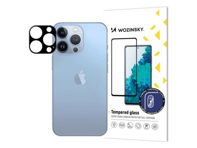 Pel�cula de vidro temperado 9H para c�mera completa da Wozinsky para iPhone 13 Pro Max.