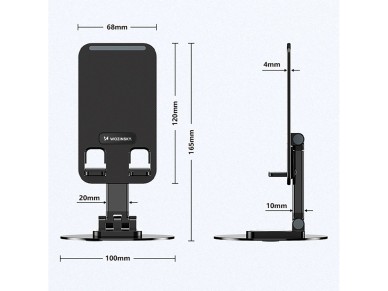 Wozinsky WPT-K393 stable stand for phone and tablet - black Wozinsky WPT-K393 stable stand for phone and tablet - black