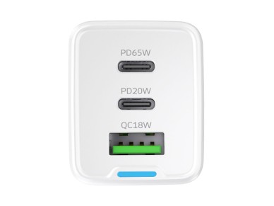 Cargador Wozinsky GaN de 65 W con puertos USB-A y 2 puertos USB-C, incluye cable USB-C de 65 W - Bla Cargador Wozinsky GaN de 65 W con puertos USB-A y 2 puertos USB-C, incluye cable USB-C de 65 W - Bla