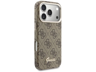Capa Guess 4G Script MagSafe para iPhone 17 Pro Max - Marrom