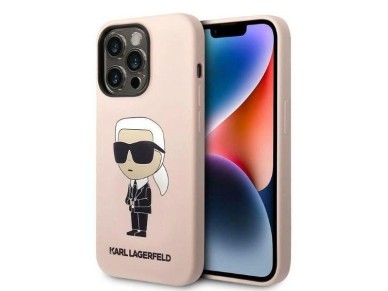 Karl Lagerfeld KLHCP14LSNIKBCP iPhone 14 Pro 6.1" hardcase pink/pink Silicone Ikonik Karl Lagerfeld KLHCP14LSNIKBCP iPhone 14 Pro 6.1" hardcase pink/pink Silicone Ikonik