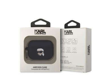 Karl Lagerfeld KLAP2RUNIKK AirPods Pro 2 cover black/black Silicone Karl Head 3D Karl Lagerfeld KLAP2RUNIKK AirPods Pro 2 cover black/black Silicone Karl Head 3D