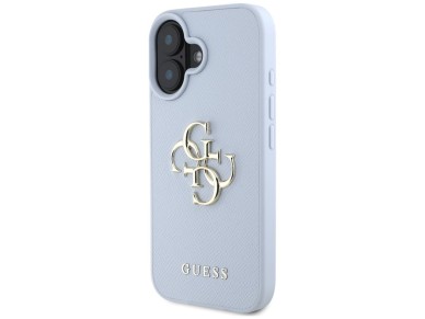 Guess Grained Big 4G Logo Small Classic Logo case for iPhone 16 - blue Guess Grained Big 4G Logo Small Classic Logo case for iPhone 16 - blue