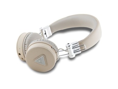 Auriculares supraaurales Bluetooth Guess ENC GUBH70PGTSPSE color beige/beige con textura cl�sica y f