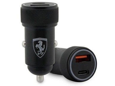 Cargador de coche Ferrari PD-QC 3.0 de carga rápida de 20 W - Negro Cargador de coche Ferrari PD-QC 3.0 de carga rápida de 20 W - Negro