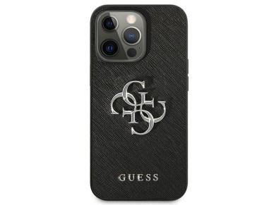 Guess Saffiano 4G Metal Logo case for iPhone 13 Pro / 13 6.1" - black Guess Saffiano 4G Metal Logo case for iPhone 13 Pro / 13 6.1" - black