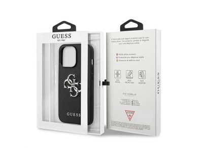Guess Saffiano 4G Metal Logo case for iPhone 13 Pro / 13 6.1" - black Guess Saffiano 4G Metal Logo case for iPhone 13 Pro / 13 6.1" - black