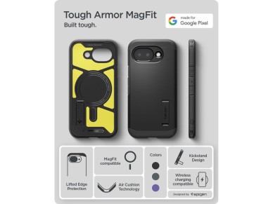 Capa Spigen Tough Armor Mag MagSafe para Google Pixel 10A - preta Capa Spigen Tough Armor Mag MagSafe para Google Pixel 10A - preta