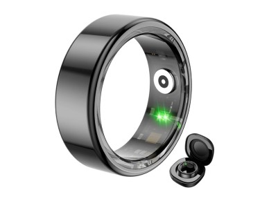 Anel inteligente COLMI R02, tamanho 12, 21,3 mm (preto) + estojo de carregamento