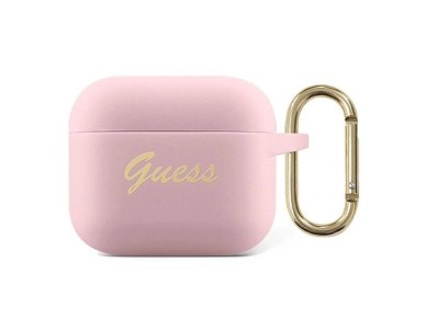 Guess GUA3SSSI AirPods 3 cover pink/pink Silicone Vintage Script Guess GUA3SSSI AirPods 3 cover pink/pink Silicone Vintage Script