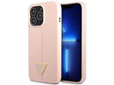 Guess GUHCP13LSLTGP iPhone 13 Pro / 13 6.1" pink/pink hardcase Silicone Triangle Guess GUHCP13LSLTGP iPhone 13 Pro / 13 6.1" pink/pink hardcase Silicone Triangle