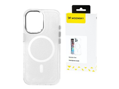 Wozinsky Glitter Case with Mag Safe for Samsung Galaxy S25+ - Clear with Glitter