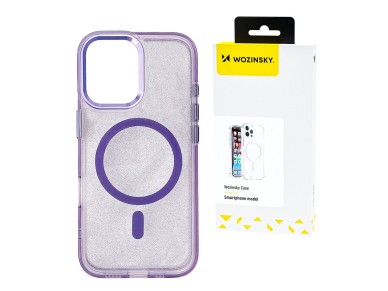 Capa Wozinsky Glitter com Mag Safe para Samsung Galaxy S25+ - Roxa com Glitter