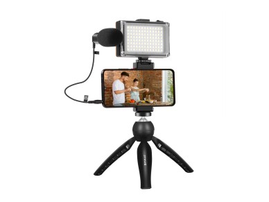 Puluz live recording set tripod + LED light + microphone + phone clip PKT3132B Puluz live recording set tripod + LED light + microphone + phone clip PKT3132B