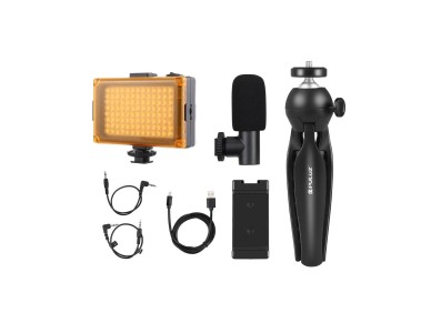 Puluz live recording set tripod + LED light + microphone + phone clip PKT3132B Puluz live recording set tripod + LED light + microphone + phone clip PKT3132B