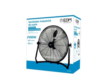 Ventilador industrial de suelo. color negro 100w, 64,7 db, aspas �45 x 54 cm
