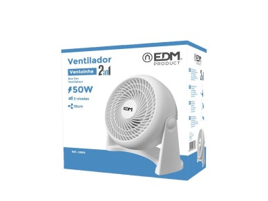 Ventilador 2 en 1 (suelo y pared), blanco, potencia 50 w, 55,65 db, aspas ø18 cm 26,5 x 15,5 x 27,7 Ventilador 2 en 1 (suelo y pared), blanco, potencia 50 w, 55,65 db, aspas ø18 cm 26,5 x 15,5 x 27,7