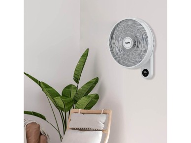 Ventilador pared mando a distancia, blanco, potencia 55 w, 57,24 db, aspas �40 cm