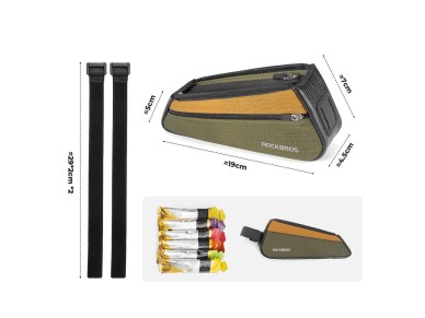 Rockbros 088 Top Tube Bike Bag 0.25L - Green and Orange Rockbros 088 Top Tube Bike Bag 0.25L - Green and Orange